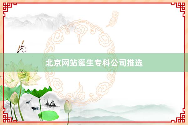 北京网站诞生专科公司推选
